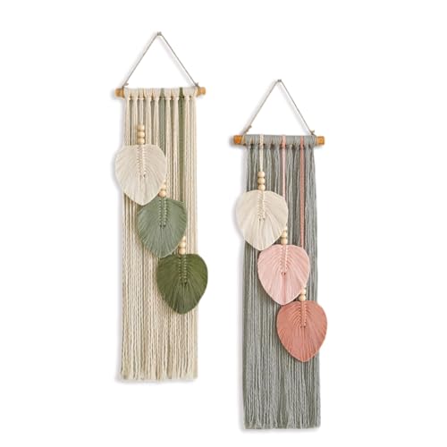 Wondramble Makramee wandbehang,Boho makramee wandteppich,Wohnzimmer,Schlafzimmer,Büro,WandDekoration (Bunte)