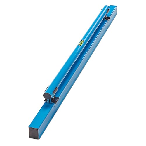 OX Pro 48 Inch Concrete Screed Board with Level Vial and Ergonomic Handle Grip - Made From Heavy Duty Structural Alloy - Lightweight & Reversible with Internal Strength Support Bars P021312