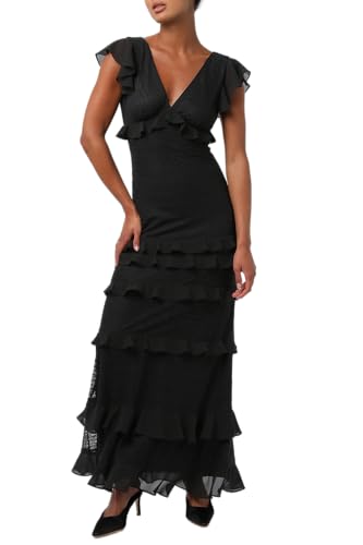 Lulus NYRA Lace Ruffle Maxi Dress for Women Elegant...