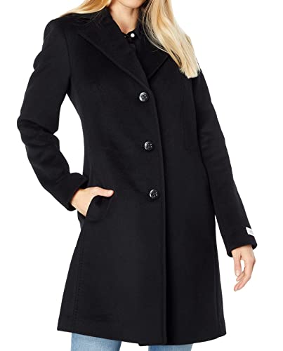 Image of Calvin Klein Classic Single Breasted Wool Coat Black 10