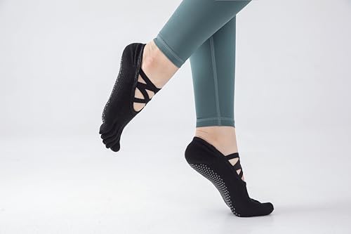 Image of SPENCIAL'S Women Non Slip Yoga Socks With Grips,Cotton Pilates Sports Athletic Dance Short Socks for Girls Ballet Pratice