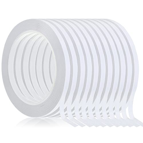 Chuangdi 8 Rolls Double Sided Tapes for Christmas Crafts Gift Wrapping Adhesive Sticky Tape Scrapbooking Photos Invitation Cards Paper DIY Office Supplies, Each Roll 25 Yards Long (1/4 Inch Wide)