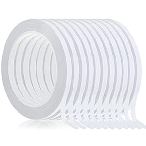 Chuangdi 8 Rolls Double Sided Tapes for Christmas Crafts Gift Wrapping Adhesive Sticky Tape Scrapbooking Photos Invitation Cards Paper DIY Office Supplies, Each Roll 25 Yards Long (1/4 Inch Wide)