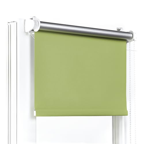 Fenster DEKOR - Rollos Für Fenster Ohne Bohren Grün - Verdunkelungsrollo B95 x H150 cm - Klemmrollo Verdunkelung - Fensterrollo Für Balkontüren - Verdunklungsrollo Leicht Zu Installieren - Klemmfix