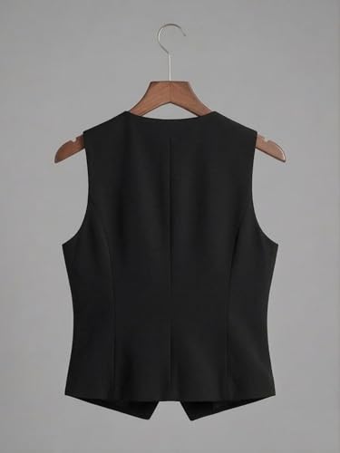 Image of ROCKSY Women Stretch Waistcoat - Sleeveless Lightweight Round Neck Premium Vest with 2 Pockets | Ideal for Formal, Office, Casual, Party