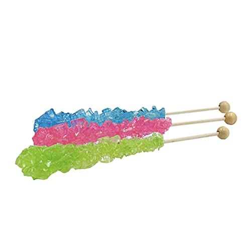 Rock Candy Lollipops Pops Candy Suckers, Variety Color Assortment, Individually Wrapped, 6.5" (12-Pack) #TOP4