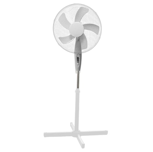 Image of Grennswick 16" Pedestal Fan with Powerful 45W Motor, 5 Blades Fan, 3 Speed Settings, Wide Oscillation, Adjustable Height & Tilt Head - for Home, Bedroom, Office, Floor Standing Cooling Fan (White)