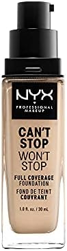 Nyx Professional Makeup Can't Stop Won't Stop 24-Hour Foundation (Nude, 30 ml)