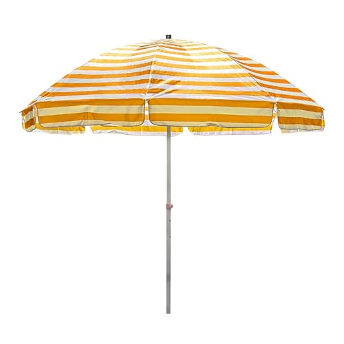 2.0 m Gestreifter Strandschirm mit UV-Schutz Höhenverstellbar 2,1m Outdoor Regenschirm mit 8 Rippen...