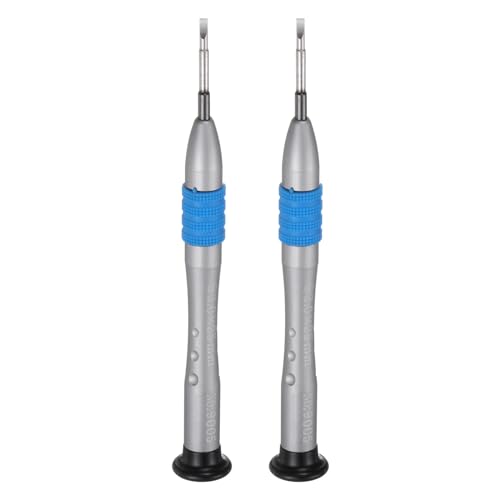 sourcing map 2pcs Precision Slotted Screwdriver 2.0mm Magnetic Flat Head Mini Pen Style Screw Driver with Non-Slip Handle for Eyeglasses Watch Laptop Electronic, Blue