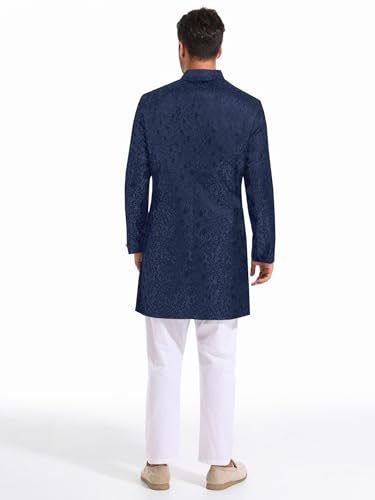 Runcati Mens Kurta Sherwani Coats Kaftan Indian Ethnic Royal Suits Mandarin Collar Wedding Festive Party Blazer3