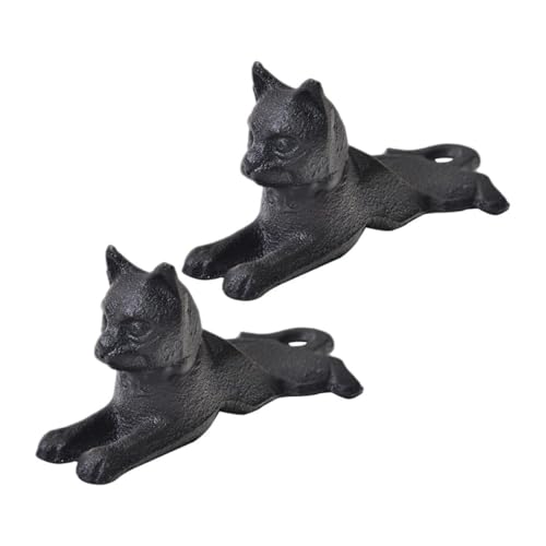 Butée de porte fonte noire chat robuste anti-courant d'air
