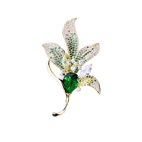 Broche de mariage magnolia verte pin vêtement cadeau femme 5.9cm