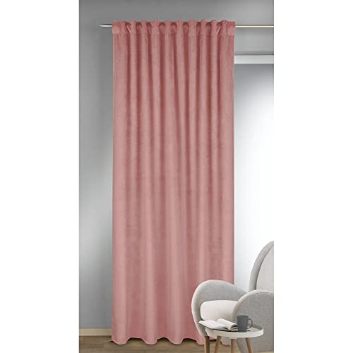 GardinenOutlet Glory Velvet Curtain with Tape or Hidden Tab Tops, Mauve, 96 x 53 Inches, W 53.1" x L 96.5" (1 Panels)
