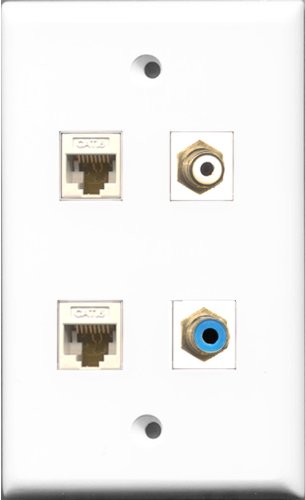Riteav – 2 porta Ethernet CAT6 blu da parete piastra
