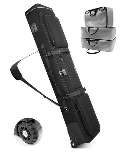 AUROTIER 10mm Padded Rolling Snowboard Bag with TSA Lock for Air Travel, 3 Extra...