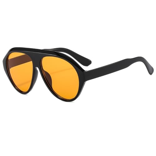 Image of IKANOO Retro 70s Aviator Sunglasses for Women Men Oversized Classic Vintage Square Aviator Trendy Shades (Orange)