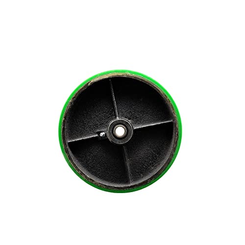 TS-BJ078654 TotalSource 6 Inch Green Polyurethane on Black Semi Steel Cast Iron Wheel Only with Roller Bearing - 1/2