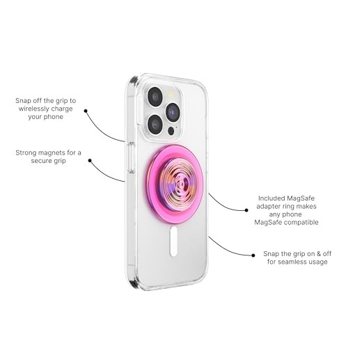 Image of PopSockets Phone Grip for MagSafe, Magnetic Holder, Phone Stand - Ripple Iridescent Absinthe