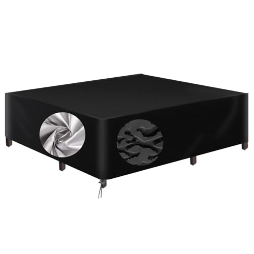 AEUUEU Bache de Protection Exterieur pour Table de Salon de Jardin 80x80x40cm/LxWxH Housse Salon de Jardin Carré, 600D Oxford Bâche Salon de Jardin...