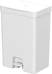 Lixeira para cozinha dupla com pedal para coleta seletiva orgânico reciclável OU Trium 30 litros branca