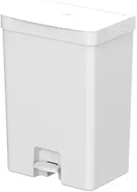 Lixeira para cozinha dupla com pedal para coleta seletiva orgânico reciclável OU Trium 30 litros branca