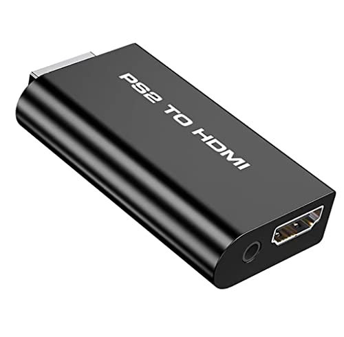 PS2 to HDMI Converter Adapter, Goodeliver PS2 Hdmi Adapter with 3.5mm Audio Output Video Converter for HDTV HDMI Monitor Supports All PS2 Display Modes