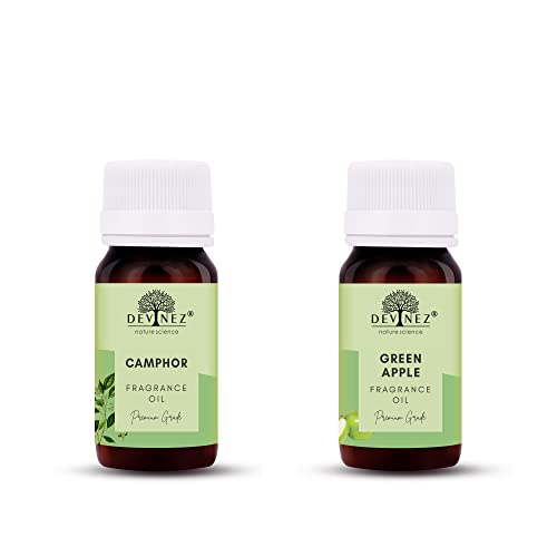 Image of Devinez Camphor, Green Apple Aroma Oil for Diffuser /Ultrasonic Aroma Diffuser /Tealight Diffuser /Reed Diffuser, 15ml Each