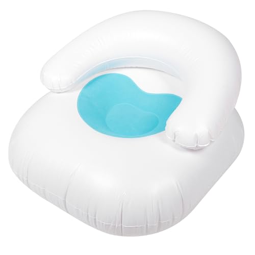 Anneome Sofá Inflable de PVC Respaldo, Plegable y Portátil, Tapizado en Azul, Sofá de Aire para Camping y Descanso, Taburete Inflable Plegable Cómodo y Fácil de Limpiar