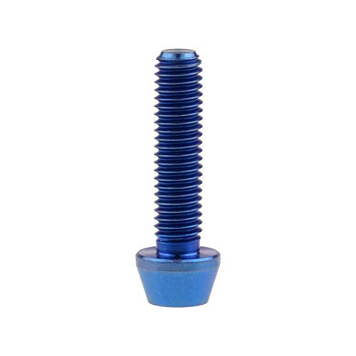 Image of Titanium Ti Bolt M5x9 16 18 20 25 30 35 40 45 50 55 60mm Tapered Head Screws Pack of 4 (M5x20mm, Blue)