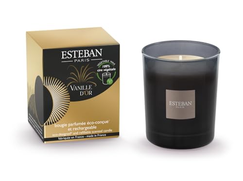 Esteban Bougie parfumée initiale rechargeable - Vanille d'or
