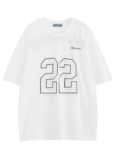 Aelfric Eden Mens Jersey Shirts Mesh Print Number Unisex Oversized Graphic Tees Short Sleeve Casual T Shirt Y2k Tops