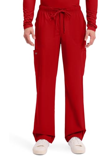 Image of Cherokee Scrubs for Men Tapered Leg Mens Cargo Scrub Pants-5 Pockets,Drawstring,2 Way Stretch Medical Scrub Bottom-WW190