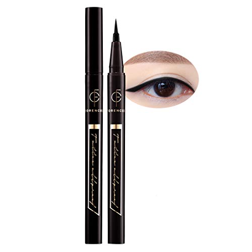 [FORENCOS] Tattoo All Proof Eyeliner 0.6g 4 Colors - All Day Long Lasting Brush Pen Eye Liner, Waterproof, Oilproof, Sweatproof, Easy Drawing, Natural Ingredients for Sensitive Eyes (01 Black)