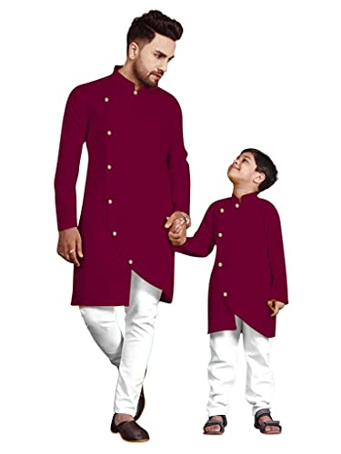 Image of Men's Cotton Blend Kurta Pyjama Set