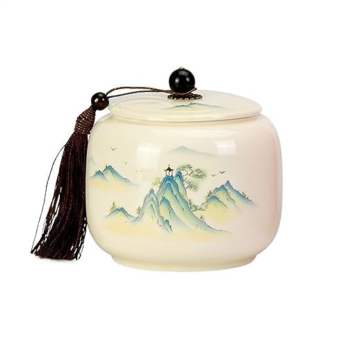 contenitori per il tè Scatola metallica for tè in ceramica creativa di alta qualità Conservazione sigillata Scatola metallica vuota Ornamenti for scatole metalliche in porcellana media for uso domesti