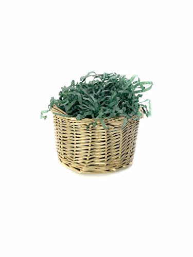Image of Eco Sarras thin shredded paper crinkle paper grass strips gift tray decoration, gift hamper decorations, gift box fillers, wedding birthday & valentines day gift (1000 Grams / 1 KG, Forest Green)