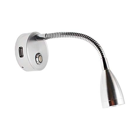 xinxiu Luz de Lectura Flexible LED 12V 24V Interruptor Táctil Regulable y Puerto USB Cover