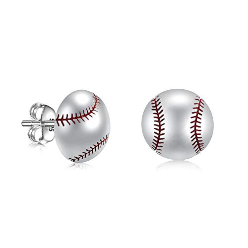 Tennis Soccer Volleyball Baseball Stud Earrings Softball Mom Ear Studs 925 Sterling Silver Sport Lover Jewelry For Unisex Women
