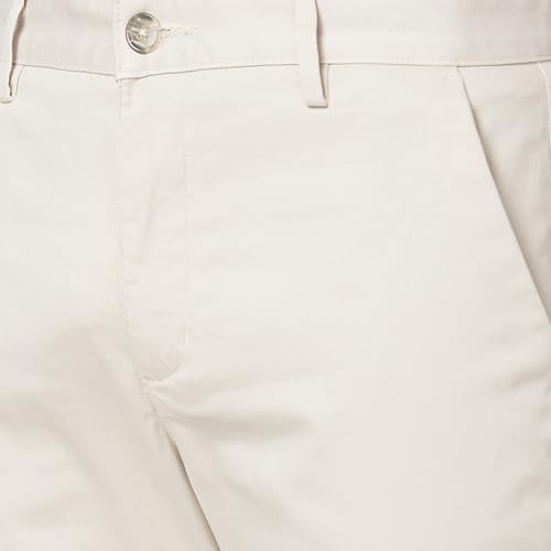Image of Park Avenue Men's Regular Fit Mid Rise Neo Fit Cotton Blend Solid Pattern Flat Front Casual Chinos
