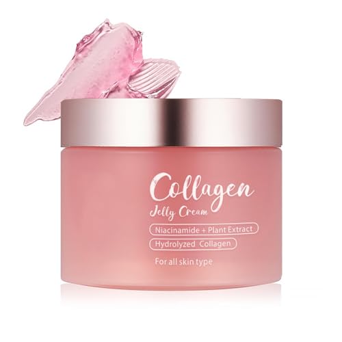 Collagen Jelly Cream - Contains Niacinamide & Freeze Dried Hydrolyzed Collagen -Boosts Elasticity & Hydration, Reduce Fine Lines & Dullness, Korean Skin Care For All Skin Types - 3.38 fl.oz
