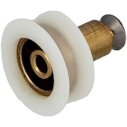 Amig - Rodamiento Mampara de Ducha | Juego de 2 Unidades | Ø 24 x 23 mm | Rodamiento Semicircular y Tornillo M5x8 | Para Puerta Corredera de Duchas de Baños | Nylon Blanco