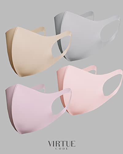 Image of Virtue Code Second Skin Cloth Face Mask Pack. 4 Buttery Soft Masks Washable Fabric