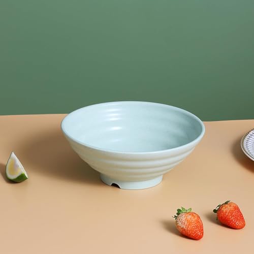 Image of Wheat Straw Salad Bowls Set (900ml) - Large Microwave Safe, Unbreakable & Stackable Bowls for Salad, Pasta, Soup, Ramen - BPA-Free, Eco-Friendly, Lightweight Serving Bowls for Kitchen (6, Green)