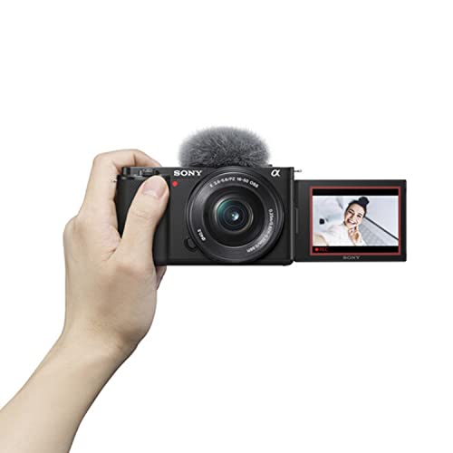 Sony ZV-E10 + 16-50mm Lens, LED Light, Microphone, 128GB Extrem Speed, U-Grip, Filters, Tripod, Case, Software, & More – Pro Video Bundle (38pc)