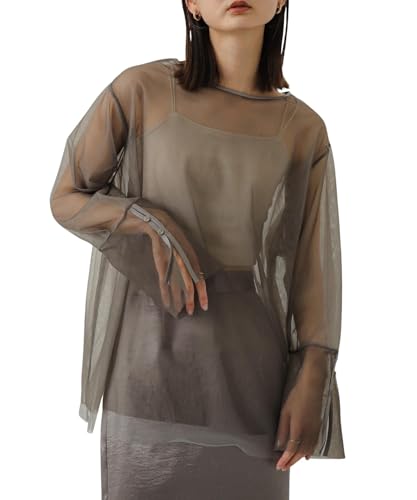 [センスオブプレイス] tシャツ シアーチュールトップ レディース AA46-21S022 C.GRY×GRY one - SENSE OF PLACE(センスオブプレイス) - 商品画像
