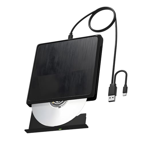Reproductor de disco externo ligero que funciona en varios sistemas operativos, incluyendo unidad USB C