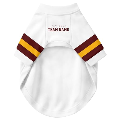 Image of W Dog Clothes Jersey Style Personalized Pet T Shirt with Custom Name Number for Small Medium Large Dogs