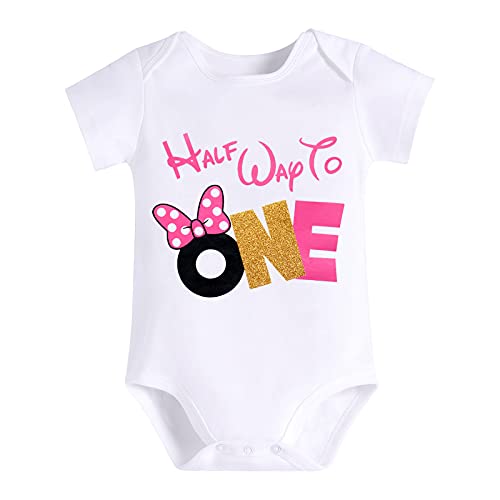 Baby Girls 1st Birthday Outfit Polka Dots ONE Romper Tutu Skirt Mouse Ears Headband Cake Smash Costume for Photo Shoot2