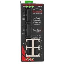 Red Lion Controls/N-Tron SLX-6RS-4SC-D1 Sixnet Slimline Industrial Ethernet Ring Switch, LX6 p RS 2 mm, 4 km, SCf, Four 10/100BaseTX RJ45 Ports and Two 100BaseFX Fiber Optic Ports.